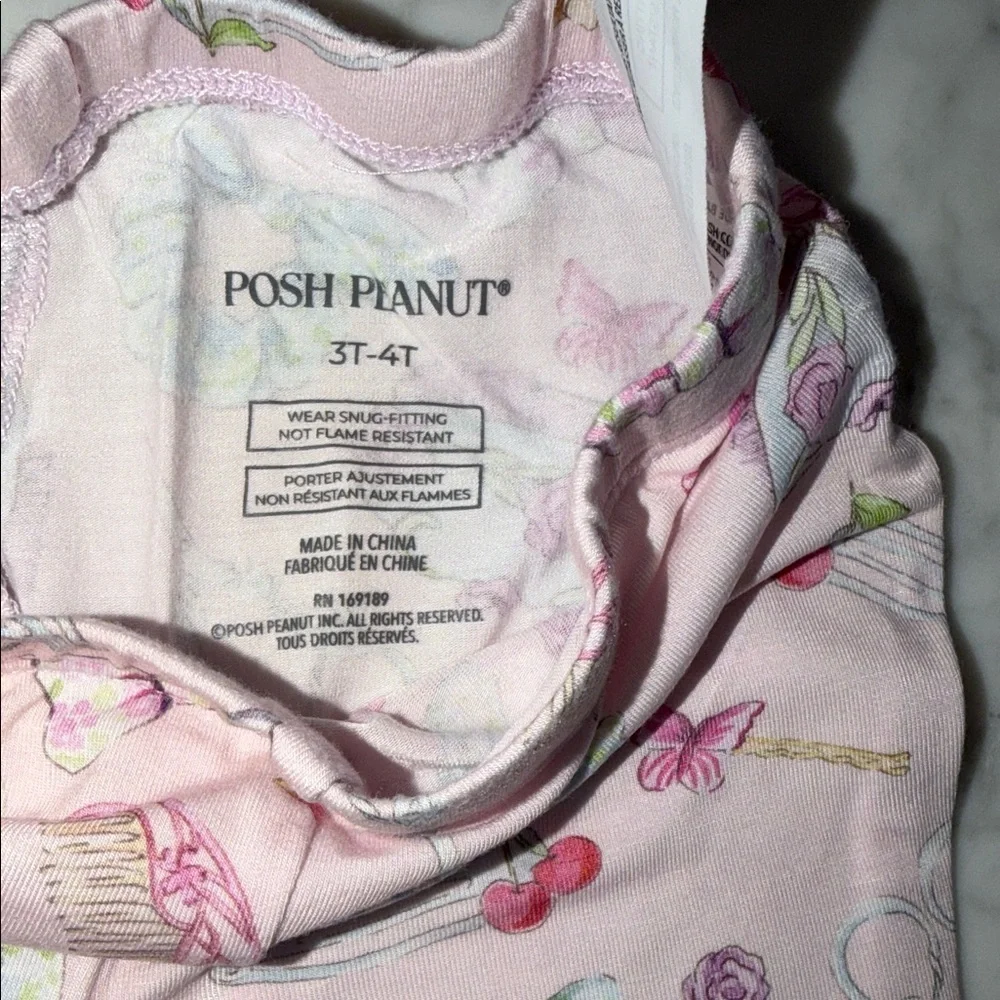 Posh Peanut Pink Pajama Set with Playful Print 3/4T